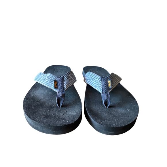 Teva S/N 4168 FB1121J Blue Gray White Strap Foam Men's Size 12 Flip Flops - Picture 1 of 7